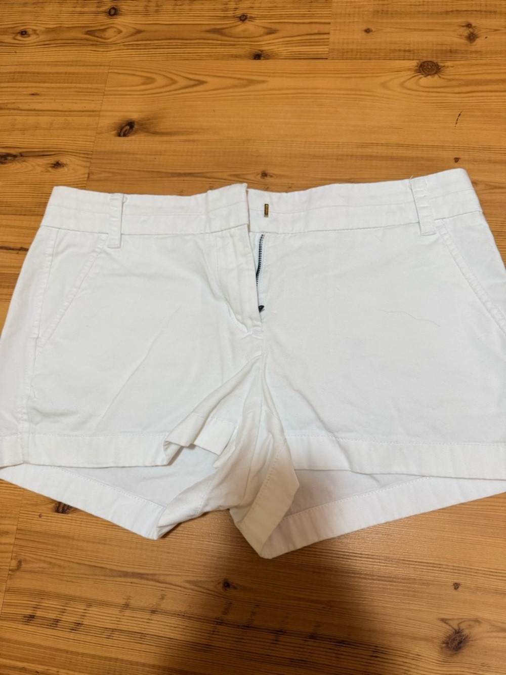 J Crew Women's White chino Shorts